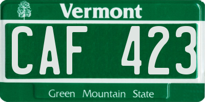 VT license plate CAF423