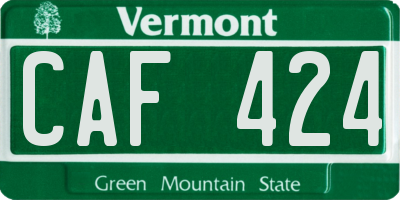 VT license plate CAF424