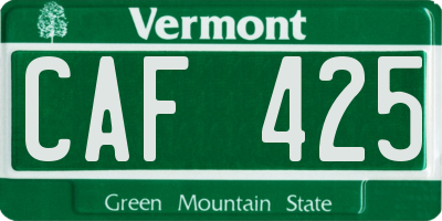 VT license plate CAF425