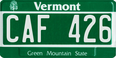 VT license plate CAF426