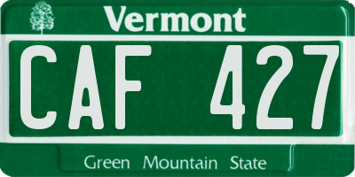VT license plate CAF427