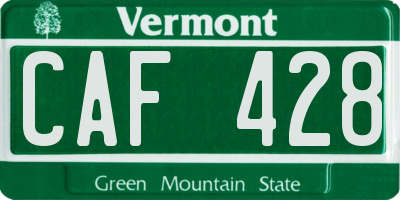 VT license plate CAF428