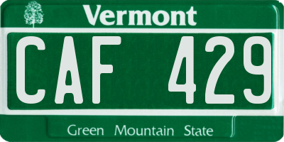 VT license plate CAF429