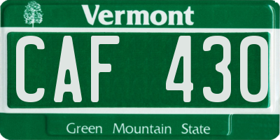 VT license plate CAF430