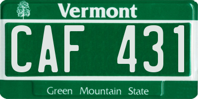 VT license plate CAF431