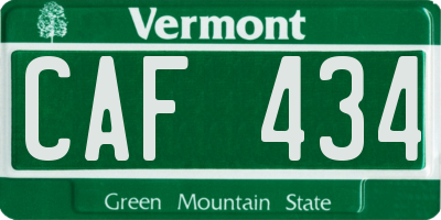 VT license plate CAF434