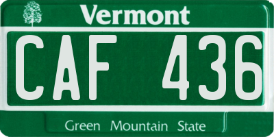 VT license plate CAF436