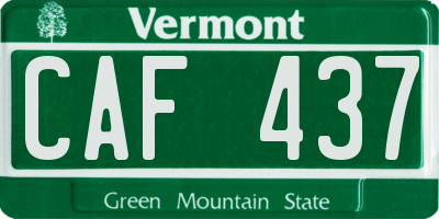 VT license plate CAF437