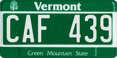 VT license plate CAF439