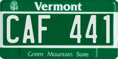 VT license plate CAF441