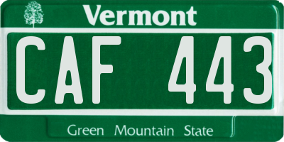 VT license plate CAF443