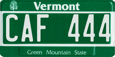 VT license plate CAF444