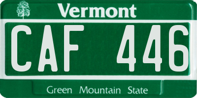 VT license plate CAF446