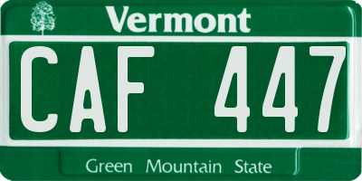 VT license plate CAF447