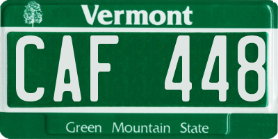 VT license plate CAF448