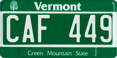 VT license plate CAF449