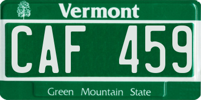 VT license plate CAF459