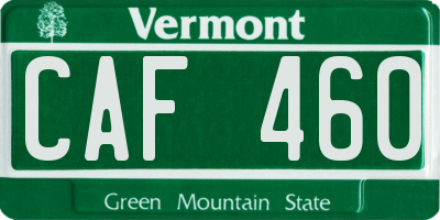 VT license plate CAF460