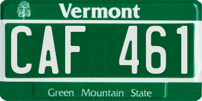VT license plate CAF461
