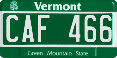 VT license plate CAF466