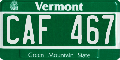 VT license plate CAF467