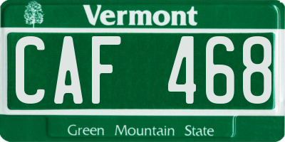 VT license plate CAF468