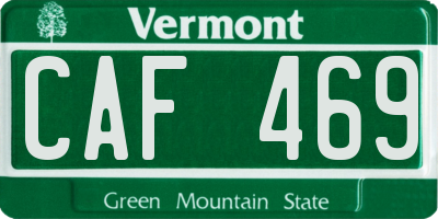 VT license plate CAF469