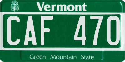 VT license plate CAF470
