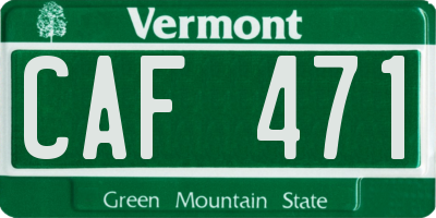 VT license plate CAF471