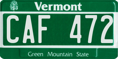 VT license plate CAF472