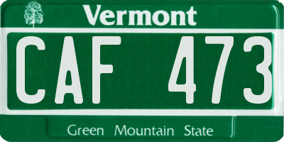 VT license plate CAF473
