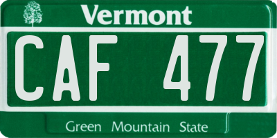 VT license plate CAF477