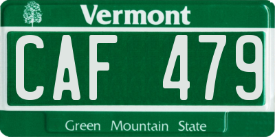 VT license plate CAF479