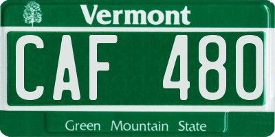 VT license plate CAF480