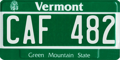 VT license plate CAF482
