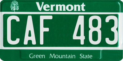 VT license plate CAF483