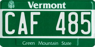 VT license plate CAF485