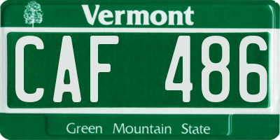 VT license plate CAF486
