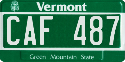 VT license plate CAF487