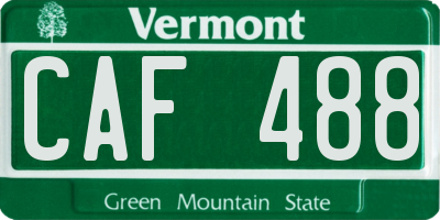 VT license plate CAF488