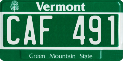 VT license plate CAF491