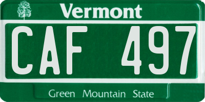 VT license plate CAF497
