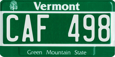 VT license plate CAF498