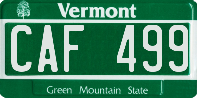 VT license plate CAF499