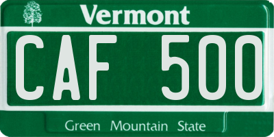 VT license plate CAF500