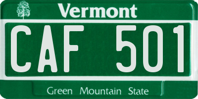 VT license plate CAF501