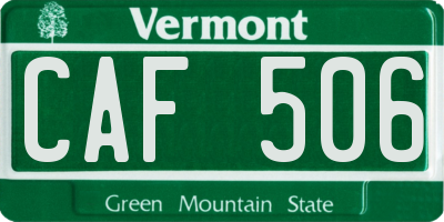 VT license plate CAF506