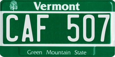 VT license plate CAF507