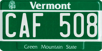 VT license plate CAF508