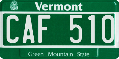 VT license plate CAF510